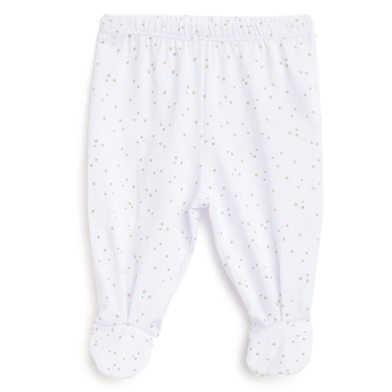 Girls White Applique Outfit with Leggings image number 2